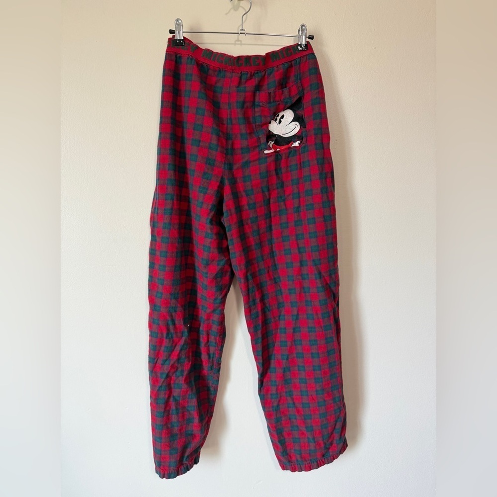 2 piece Disney mickey mouse pants (L) and shirt (XL) pajamas 100% cotton plaid - Picture 9 of 12